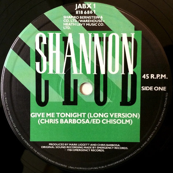 Shannon – Give Me Tonight (NM, FUNDA EX)