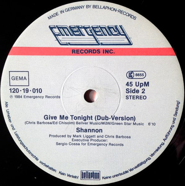 Shannon – Give Me Tonight (NM, FUNDA EX)