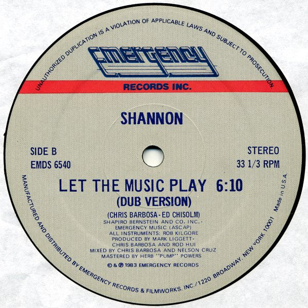 Shannon – Let The Music Play (NM, FUNDA VG+)
