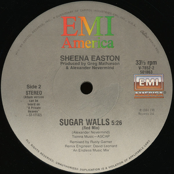 Sheena Easton – Sugar Walls (Dance Mix) (EX)
