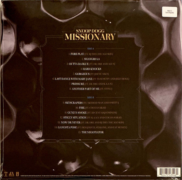 Snoop Dogg – Missionary (NUEVO, SELLADO) BOXV42