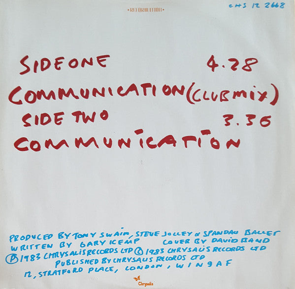 Spandau Ballet – Communication (Club Mix) (NM) BOX2