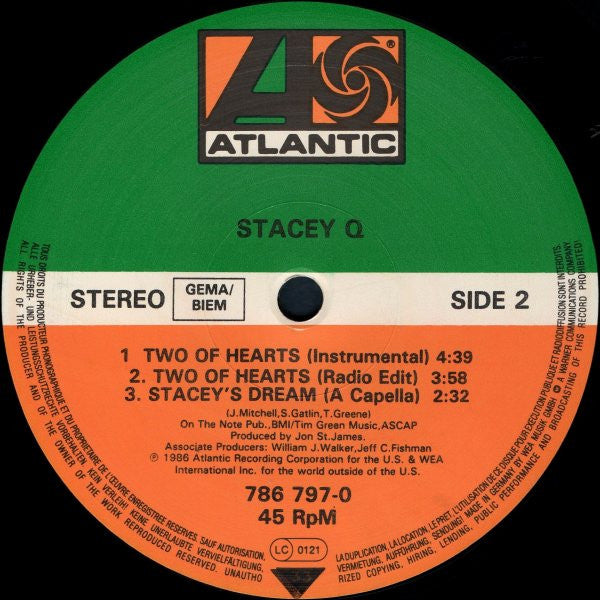 Stacey Q – Two Of Hearts [European Mix] (EX)