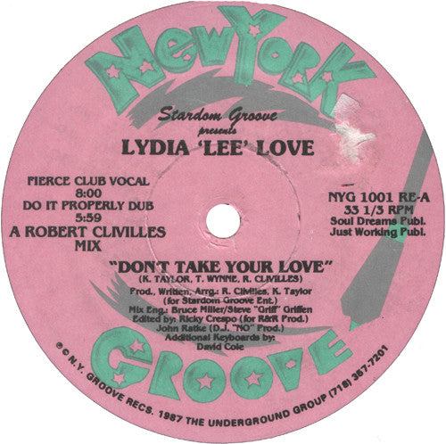 Stardom Groove Presents Lydia 'Lee' Love – Don't Take Your Love (VG+, Funda Generic) BoxE2