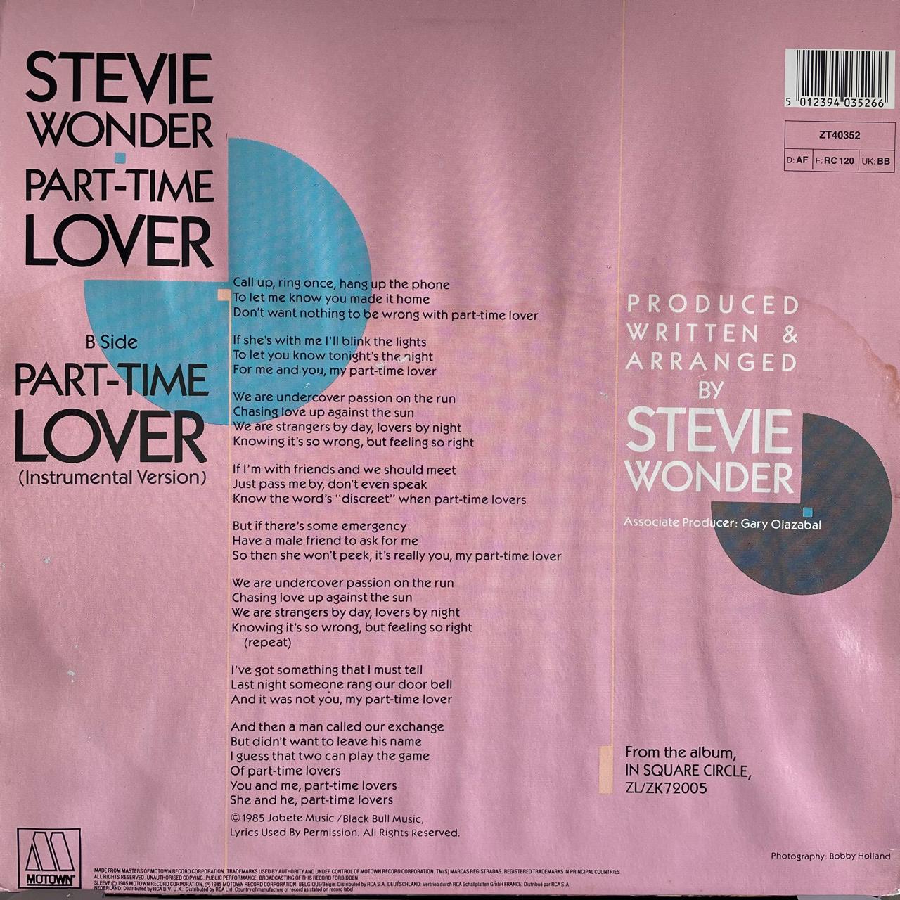 Stevie Wonder – Part-Time Lover (NM, FUNDA VG+)