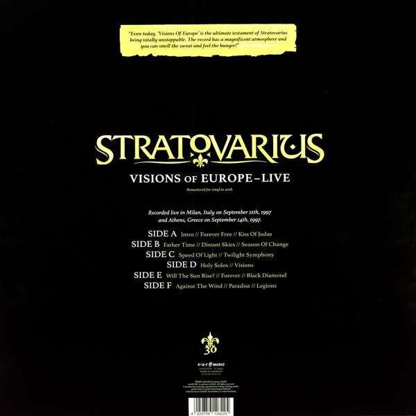Stratovarius – Visions of Europe - Live / DISCO TRIPLE (NUEVO, SELLADO)