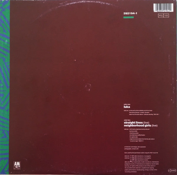 Suzanne Vega – Luka (EX, FUNDA VG+)