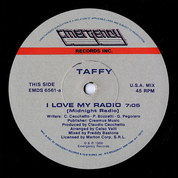 Taffy – I Love My Radio (Midnight Radio) (NM, FUNDA VG+) BOX18