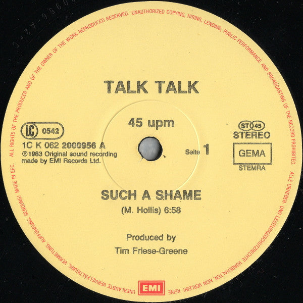 Talk Talk – Such A Shame (NM, FUNDA VG+) BOX32