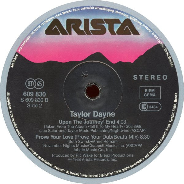 Taylor Dayne – Prove Your Love (Extended Remix) (VG+) BOX16
