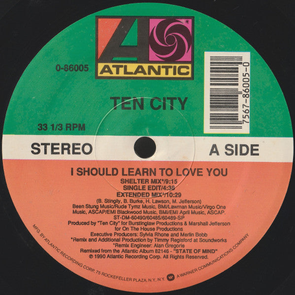 Ten City – I Should Learn To Love You (VG+, Funda Generic de Sello) Box27