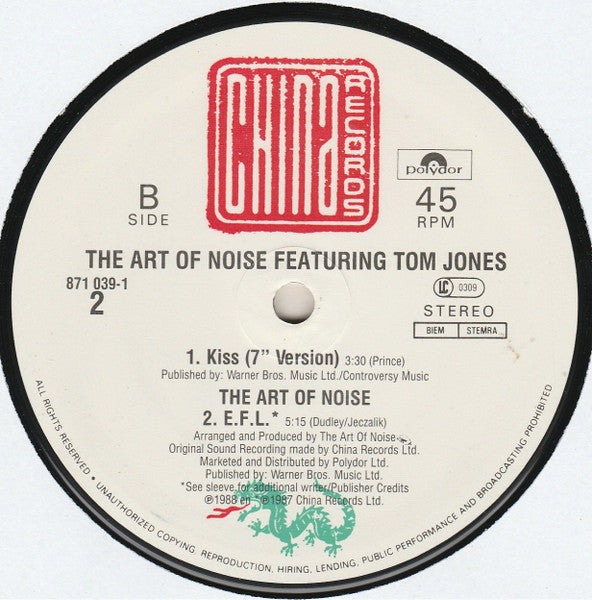 The Art Of Noise Featuring Tom Jones – Kiss (NM, FUNDA VG+) BOXV24