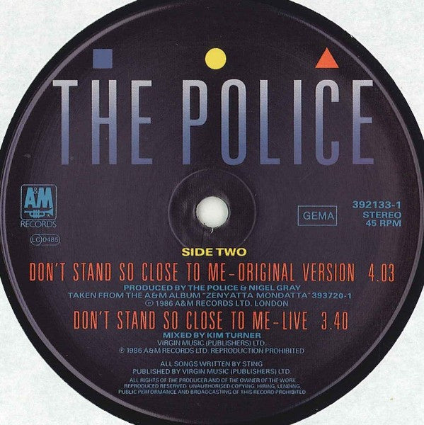 The Police – Don't Stand So Close To Me '86 (NM, FUNDA VG+)