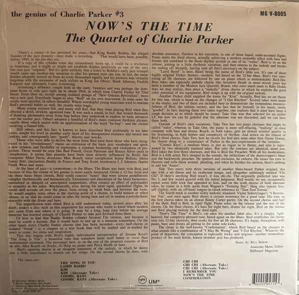 The Quartet Of Charlie Parker – Now's The Time (NUEVO, SELLADO)