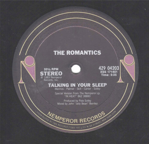 The Romantics – Talking In Your Sleep (NM, Funda Generic de Sello) Box34