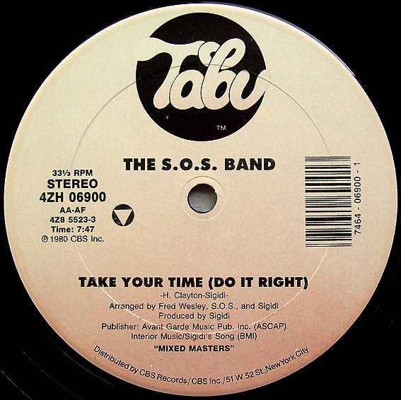 The S.O.S. Band / Cherrelle – Take Your Time (Do It Right) / I Didn't Mean To Turn You On (VG+) BOX29