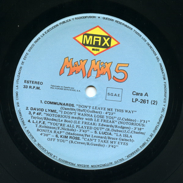 Toni Peret & José Mª Castells – Max Mix 5 (1ª Parte) / DISCO DOBLE (NM) BOX12