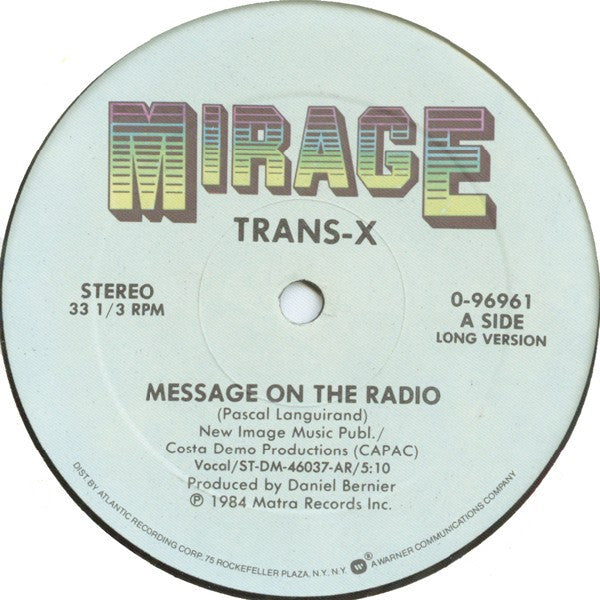 Trans-X – Message On The Radio - Living On Video (NM) BOX18