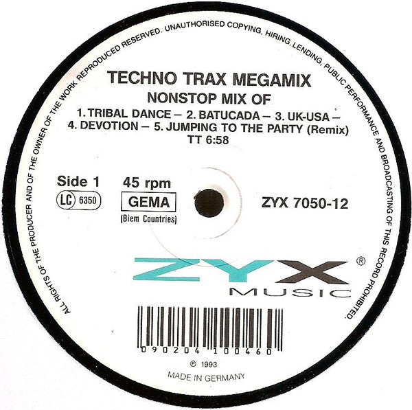 Various – Techno Trax Megamix (NM, FUNDA EX) BOX28