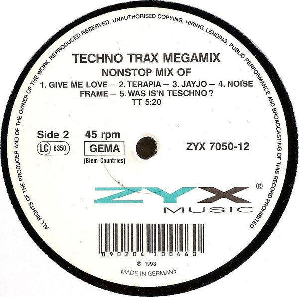 Various – Techno Trax Megamix (NM, FUNDA EX) BOX28
