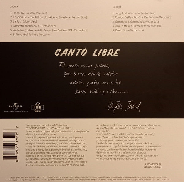 Victor Jara – Canto Libre (NUEVO, SELLADO) BOXV53