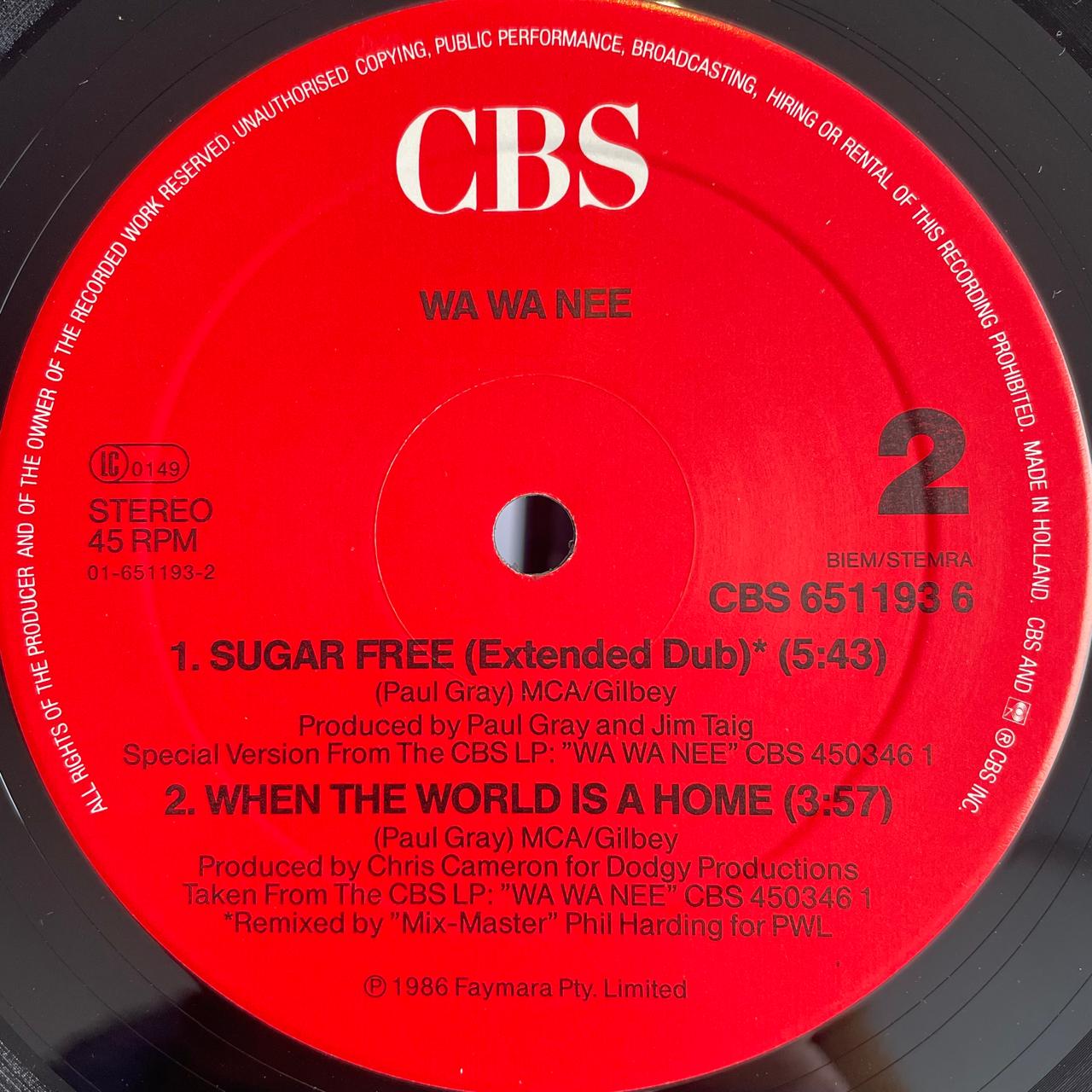 Wa Wa Nee – Sugar Free (NM, FUNDA VG+) BOX33