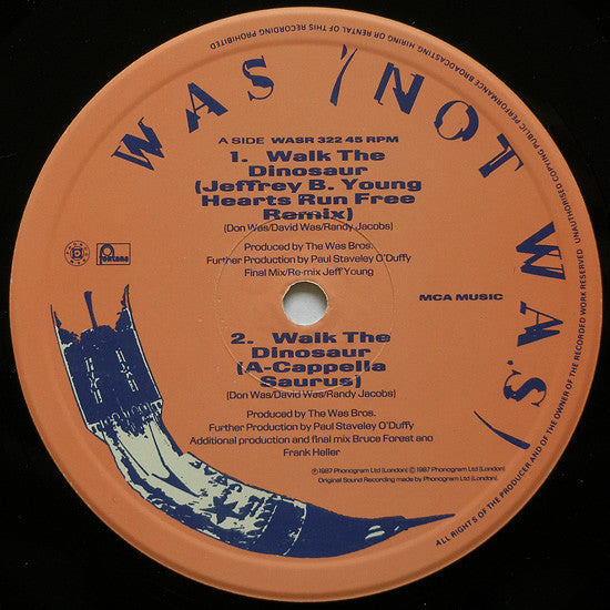 Was (Not Was) – Walk The Dinosaur (Jeffrey B. Young Hearts Run Free Remix) (NM, FUNDA VG+)