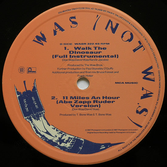 Was (Not Was) – Walk The Dinosaur (Jeffrey B. Young Hearts Run Free Remix) (NM, FUNDA VG+)