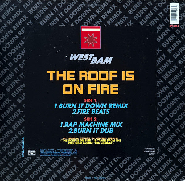 WestBam – The Roof Is On Fire (Burn It Down Remix) (NM, FUNDA EX) BOX28