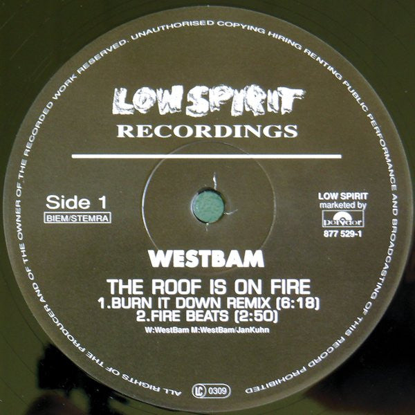 WestBam – The Roof Is On Fire (Burn It Down Remix) (NM, FUNDA EX) BOX28