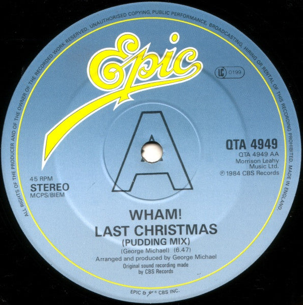 Wham! – Everything She Wants (Remix) / Last Christmas (Pudding Mix) (NM, FUNDA VG+ RINGWEAR) BOX33