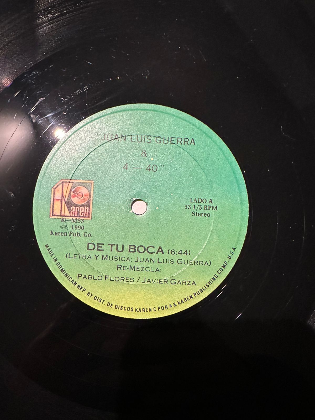 Juan Luis Guerra 4.40 – La Bilirrubina / De Tu Boca (NM) BOX9