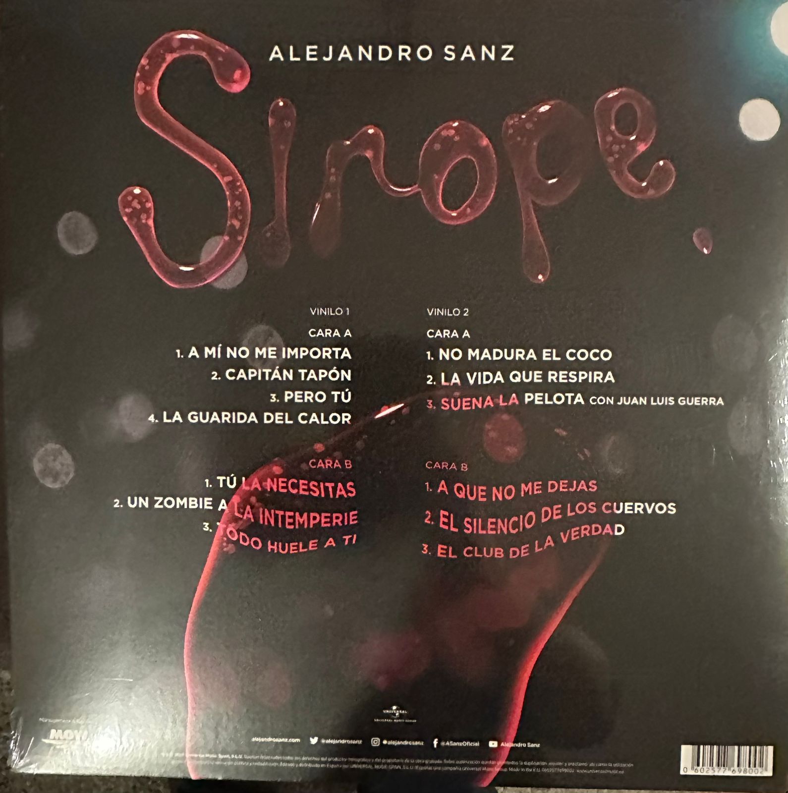 Alejandro Sanz – Sirope / DISCO DOBLE (NUEVO, SELLADO) BOXV25