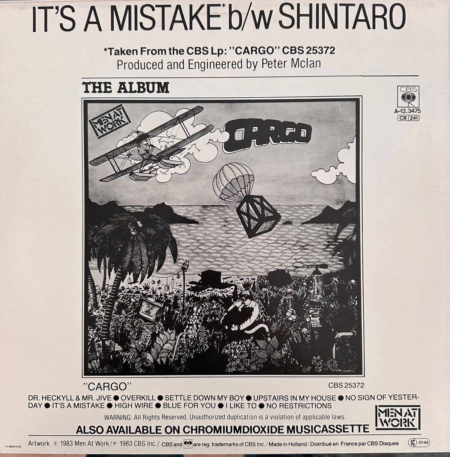 Men At Work – It's A Mistake (MINT, NUEVO DE ÉPOCA NO SELLADO, FUNDA NM) BOX11