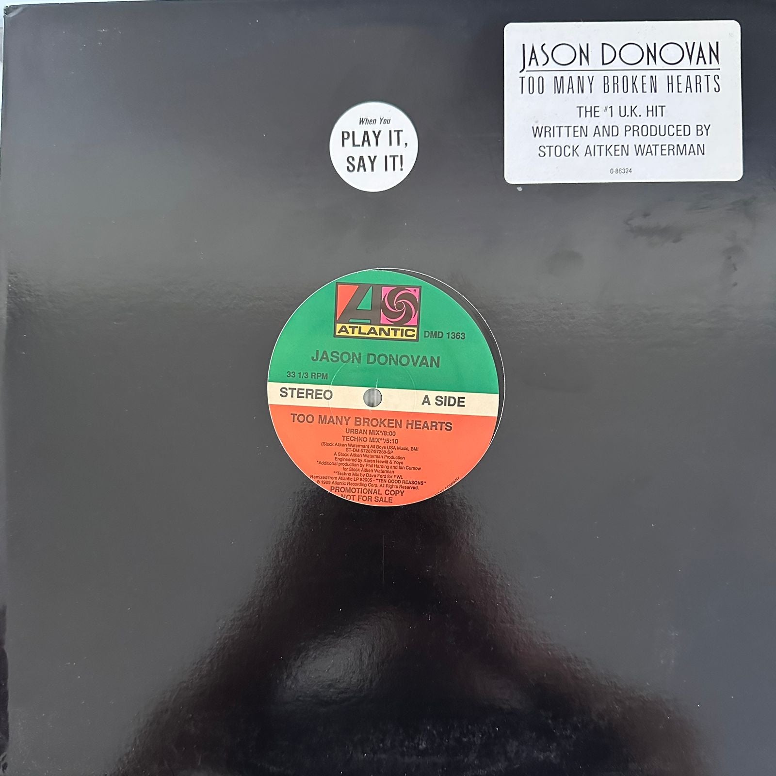 Jason Donovan – Too Many Broken Hearts (NM, FUNDA EX) BOX13