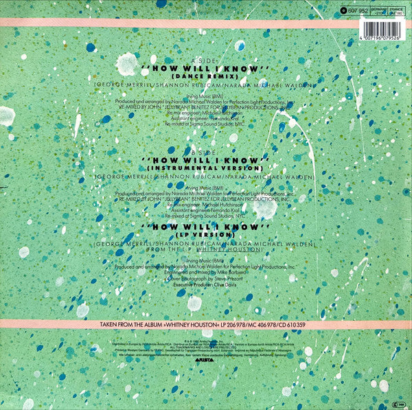 Whitney Houston – How Will I Know (John »Jellybean« Benitez-Remix) (VG+) BOX16