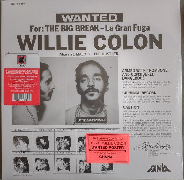 Willie Colon* – Wanted For: The Big Break - La Gran Fuga (NUEVO, SELLADO) BOXV46