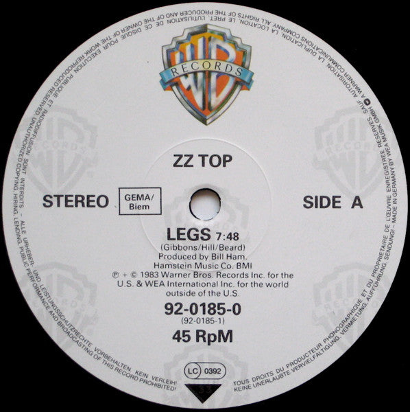 Z Top – Legs (Special Dance Mix) (NM, FUNDA VG+) BOX11