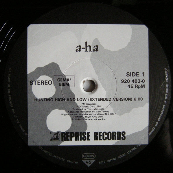 a-ha – Hunting High And Low (NM, FUNDA VG+) BOX30