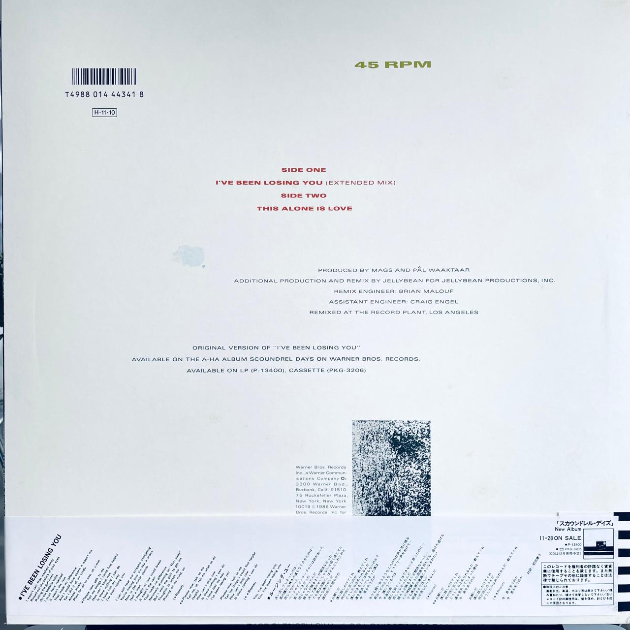 a-ha – I've Been Losing You / JAPONES INCLUYE INSERT & OBI (NM)