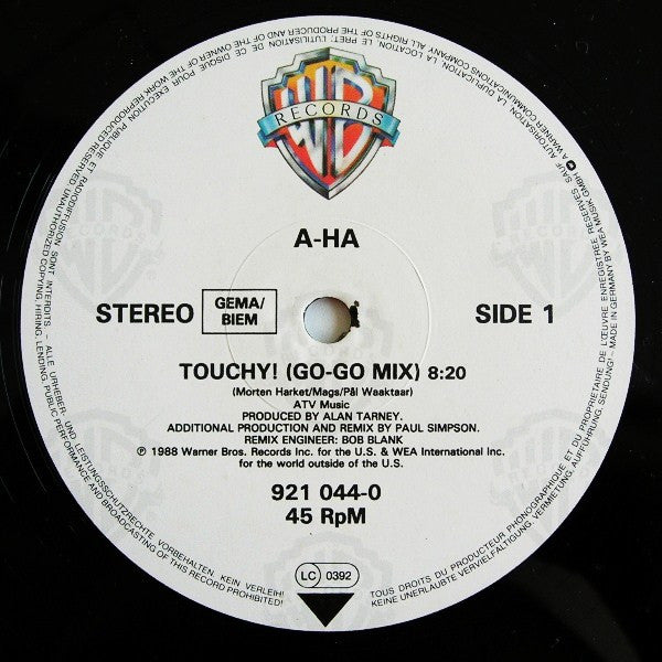 a-ha – Touchy! (Go-Go Mix) (NM, FUNDA EX) BOX28
