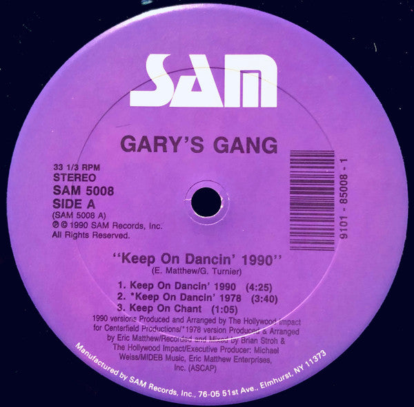Gary's Gang – Keep On Dancin' 1990 (NM, FUNDA EX) BOX33