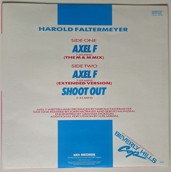 Harold Faltermeyer – Axel F (The M & M Mix) (VG+) BOX36