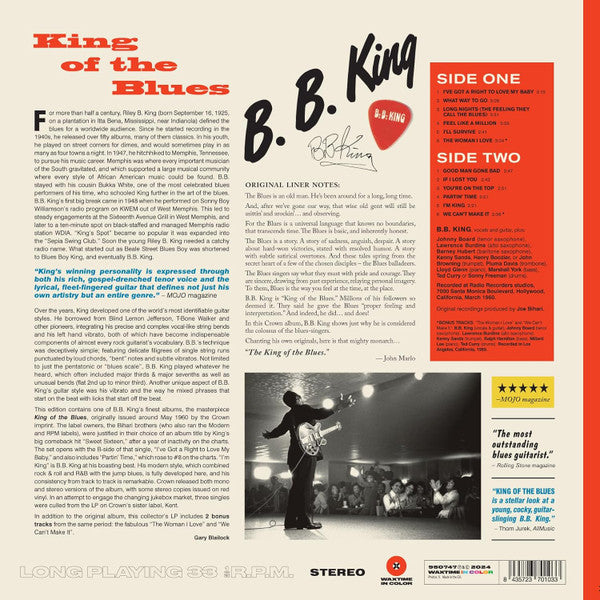 B.B. King – King Of The Blues - Limited Edition Red Vinyl - (NUEVO, SELLADO) BOXV23