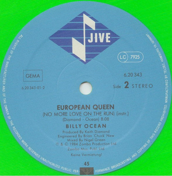 Billy Ocean – European Queen (No More Love On The Run) (NM, FUNDA VG+) BOX24