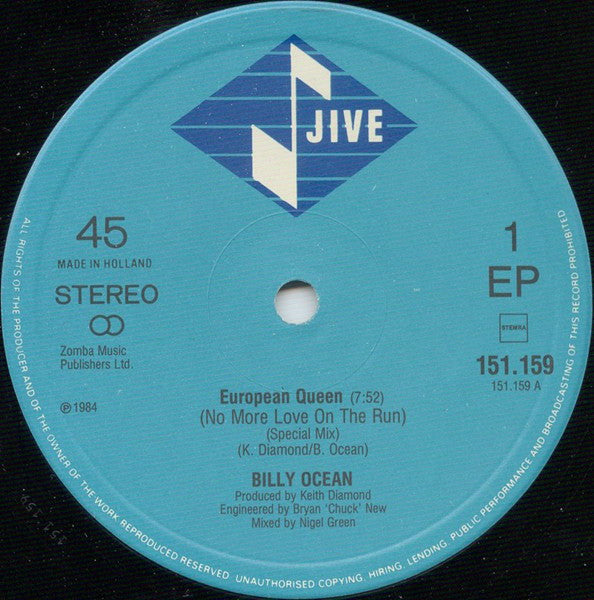 Billy Ocean – European Queen (No More Love On The Run) (NM) BOX36