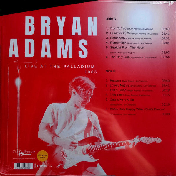 Bryan Adams – Live At The Palladium 1985 (Live Radio Broadcast) (NUEVO, SELLADO) BOXV12