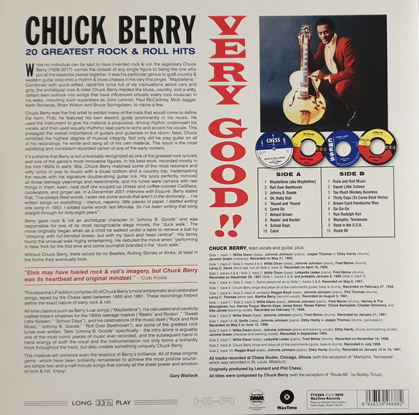 Chuck Berry – Very Good!! 20 Greatest Rock & Roll Hits - Limited Edition (NUEVO, SELLADO) BOXV37