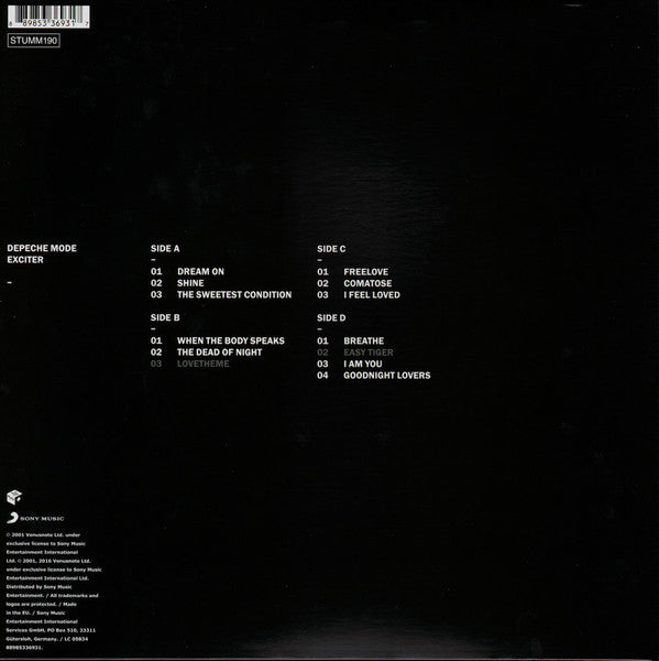 Depeche Mode – Exciter / DISCO DOBLE (NUEVO, SELLADO) BOXV9