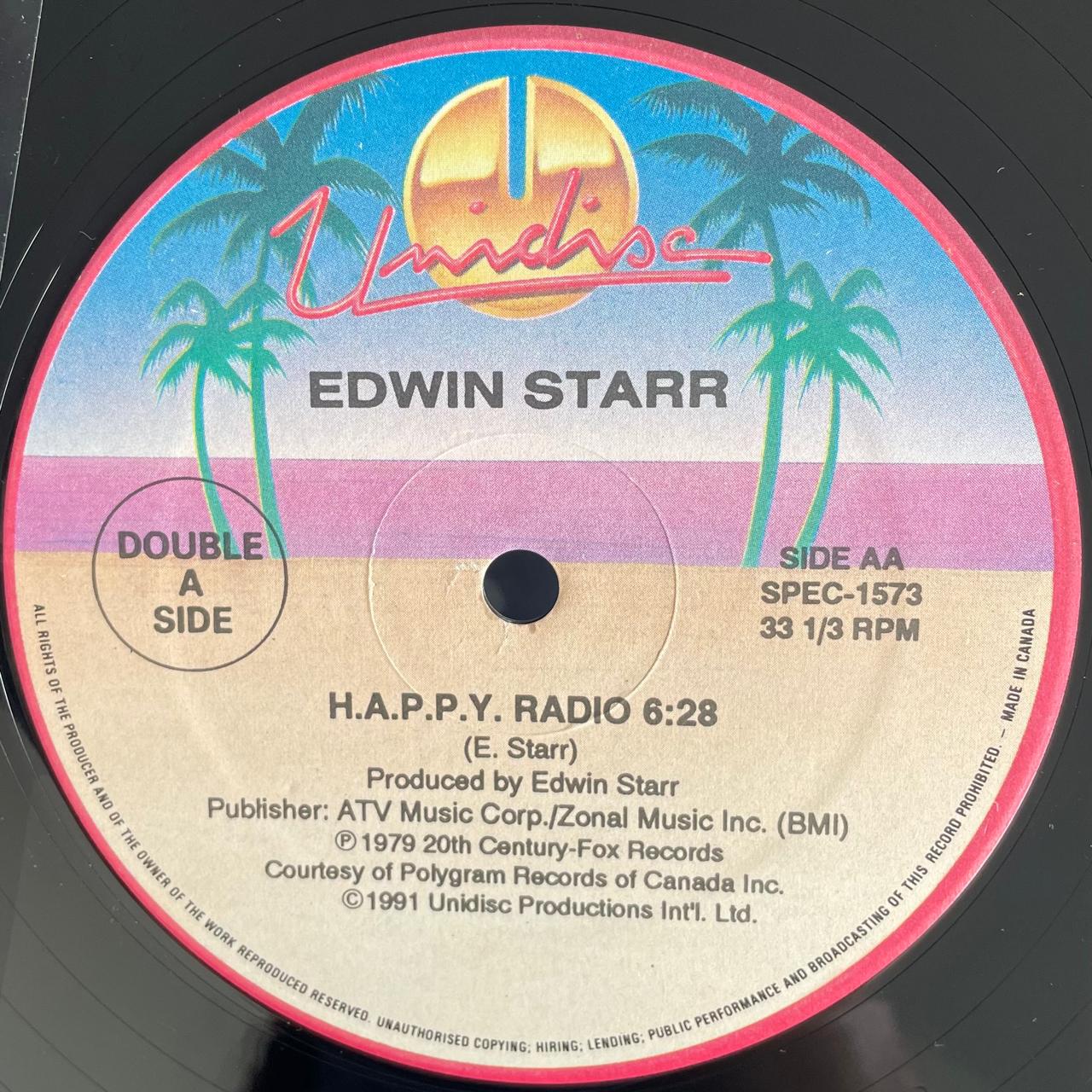 Edwin Starr – Contact / H.A.P.P.Y. Radio (NM) - PEGATINA EN GALLETA VER FOTO- BOX7
